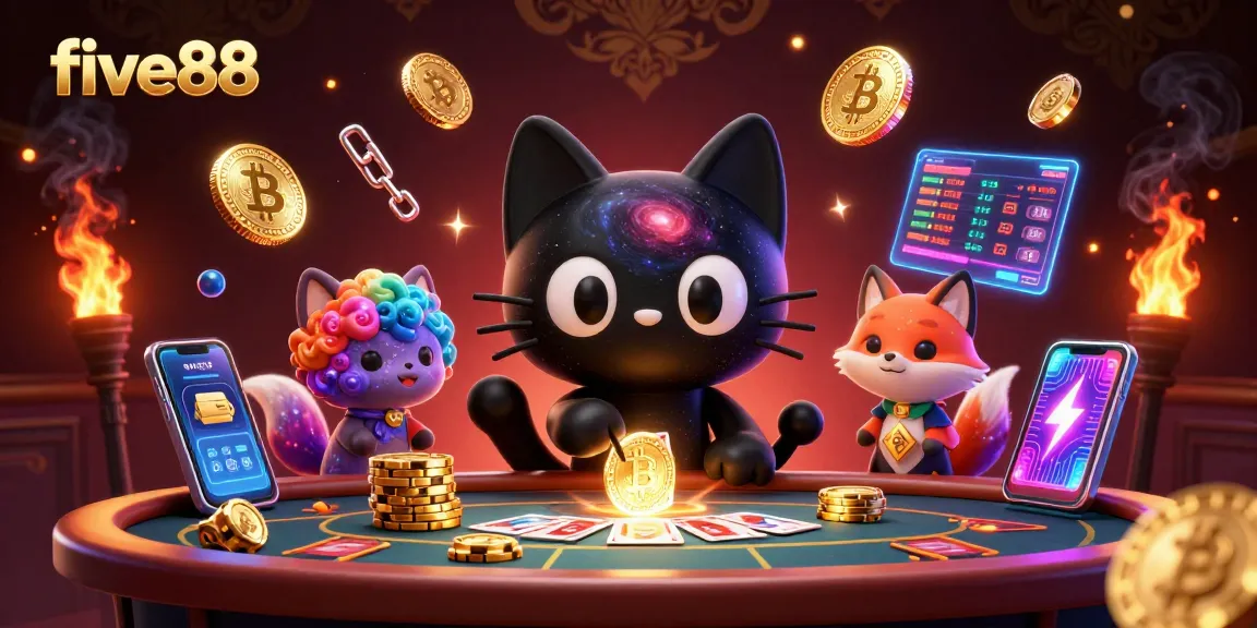 Experience thrilling games at five88 with unique characters amid a cosmic casino atmosphere.