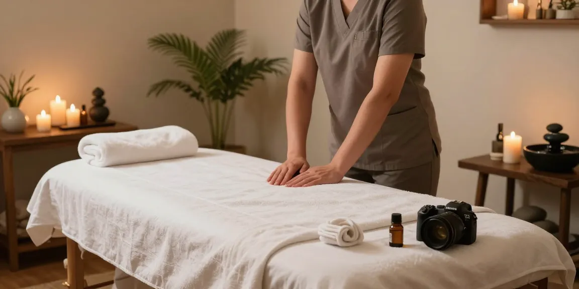 Discover a serene 하남출장안마 massage therapy room filled with calming elements and a relaxing atmosphere.