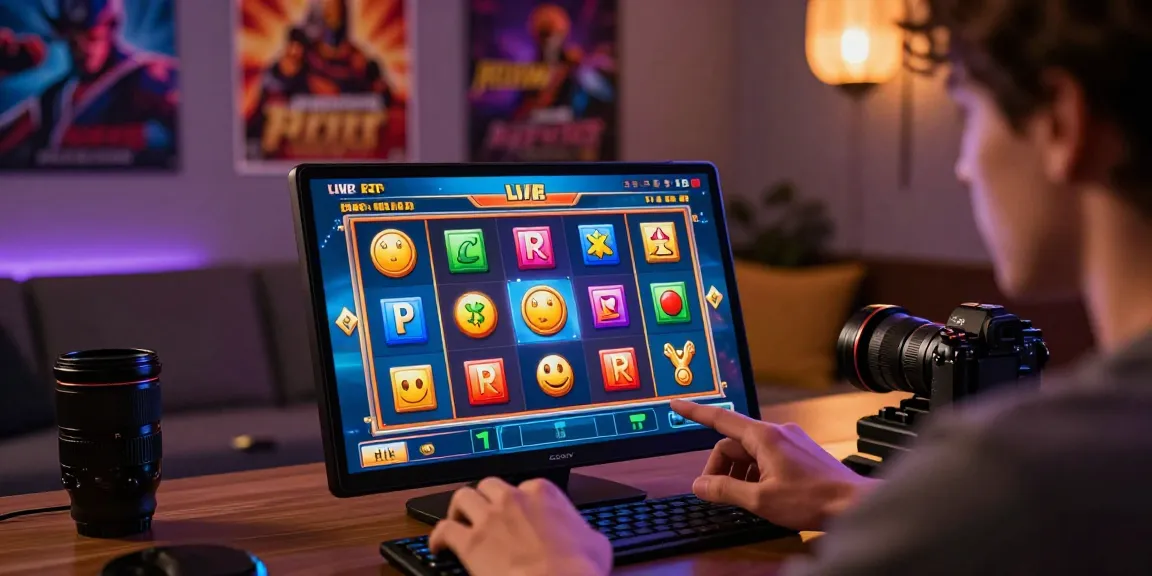 Seorang pemain JNETOTO terlibat dalam permainan slot online dengan grafik HD dan simbol jackpot yang berwarna-warni.
