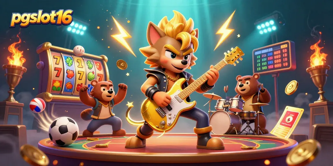 Experience pgslot16 with a cartoon rock star and elements of exciting casino action!