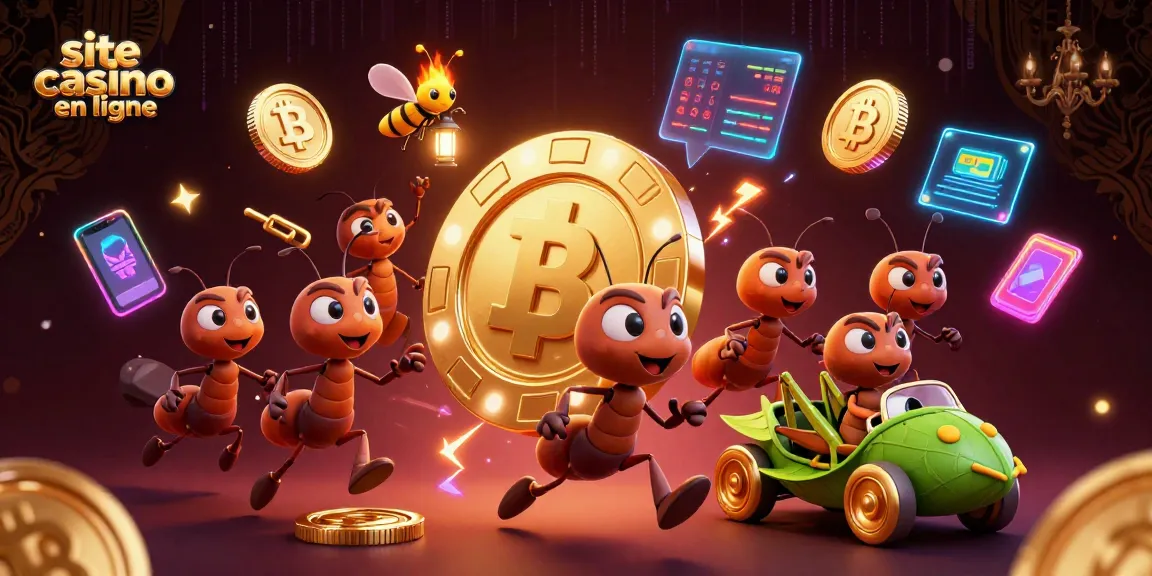 Animations captivantes d'un site casino en ligne explorant le monde du poker et des crypto-monnaies.