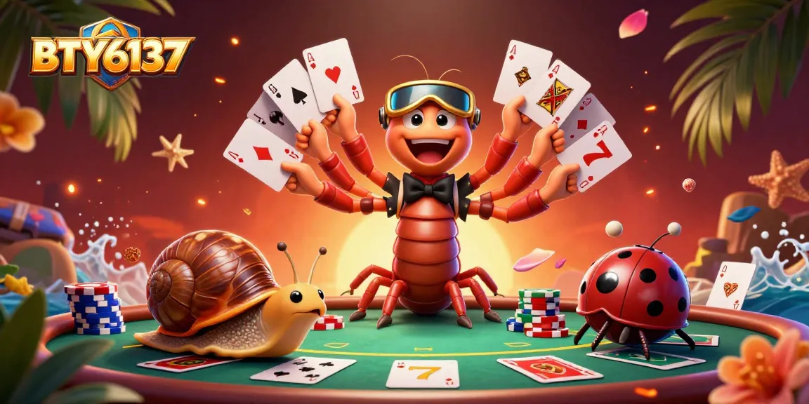 Engage with BTY6137's thrilling casino scene showcasing vibrant poker elements and whimsical characters.