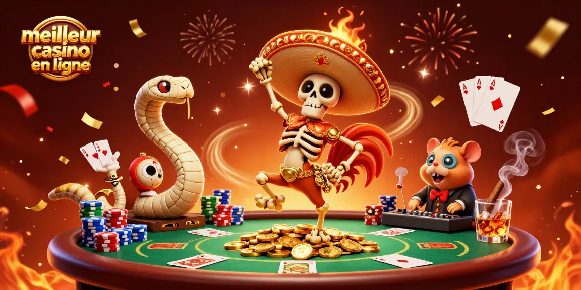 Gagnez avec le meilleur casino en ligne tout en célébrant dans une illustration 3D dynamique.