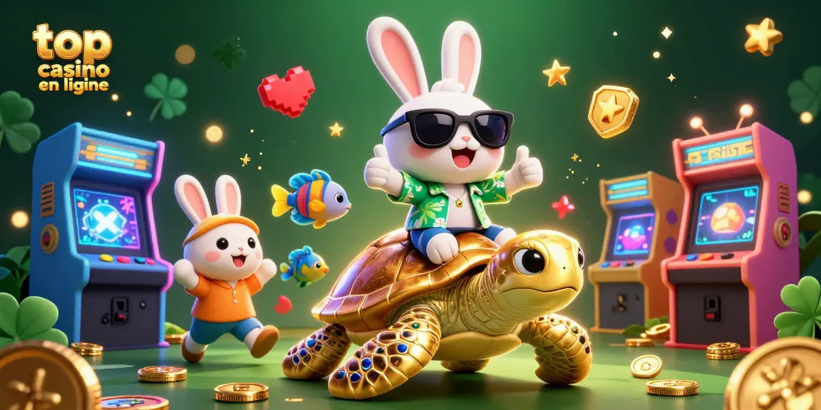 Découvrez le jeu passionnant au meilleur casino en ligne avec ce super lapin chanceux et une tortue dorée.