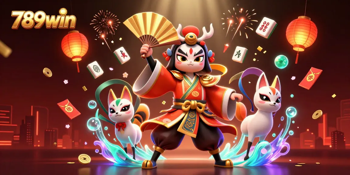 Experience the vibrant action of 789win as animated spirits fill a dynamic casino scene.