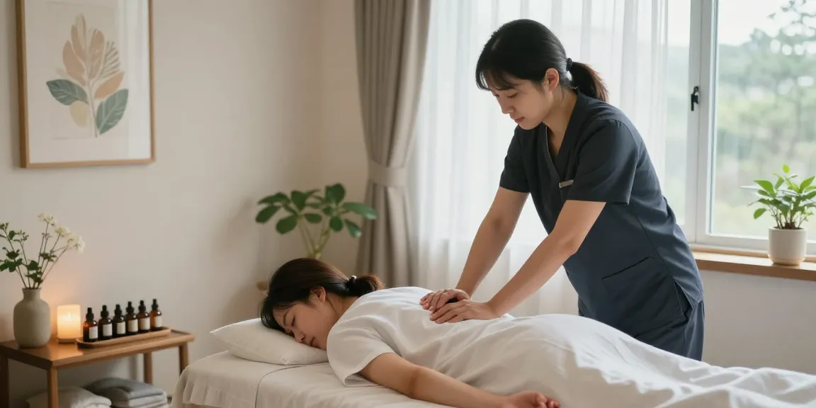 Serene 서울출장마사지 session with a professional therapist in a calming atmosphere.