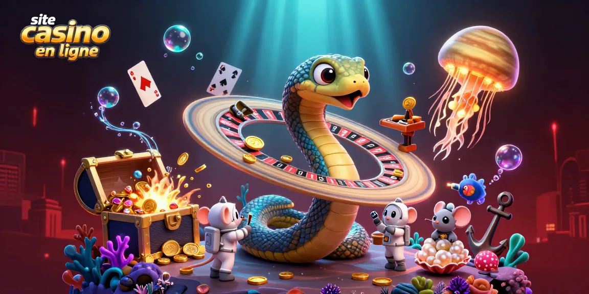 Pariez sur le site casino en ligne avec des astronautes et des serpents autour d'une roulette cosmique.