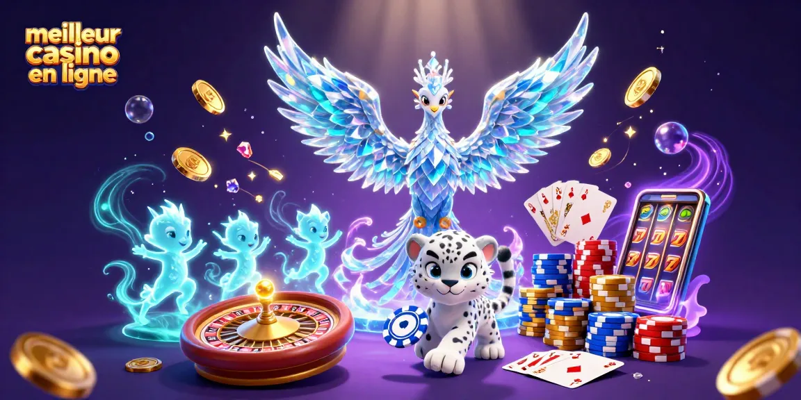 Jouer au meilleur casino en ligne avec des fanions et un phoenix de glace, dans un cadre magique dynamique.