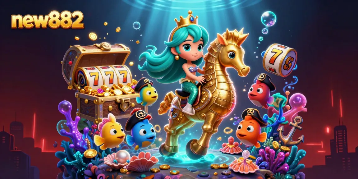 Win big at new882 with vibrant underwater adventure featuring mermaids and riches!
