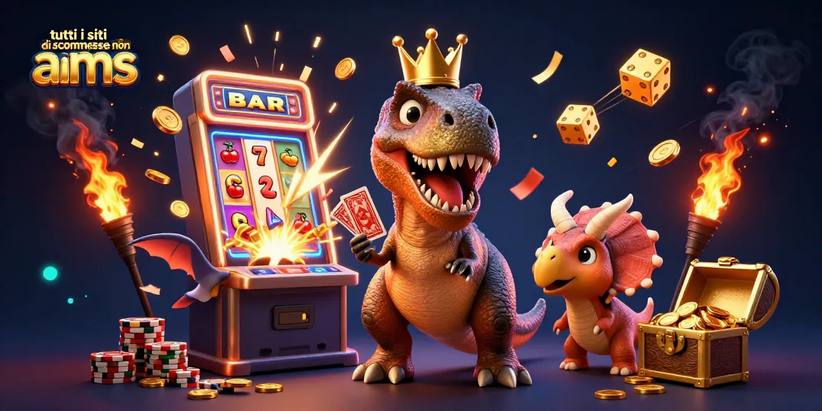 Scopri tutti i siti di scommesse non AAMS con divertenti personaggi in un'illustrazione 3D in un casinò.