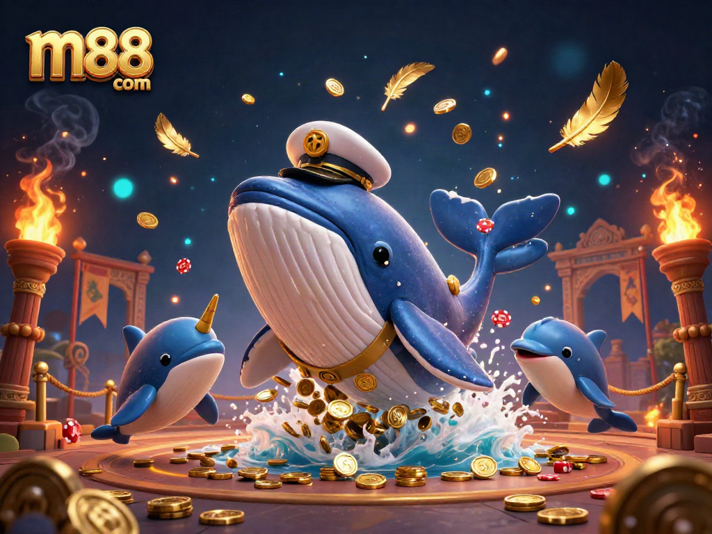 Engage with lively casino fun at m88 com with a whale and narwhal in this vibrant scene.