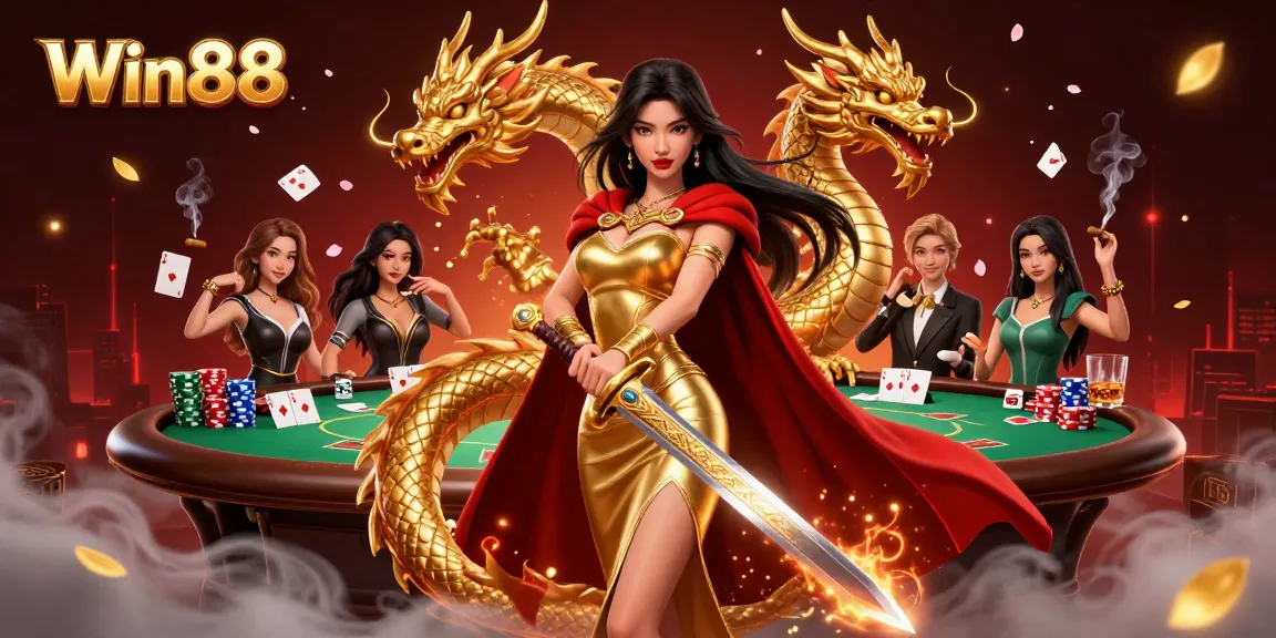 Engage with exciting gameplay at Win88, showcasing a captivating casino scene full of poker action.