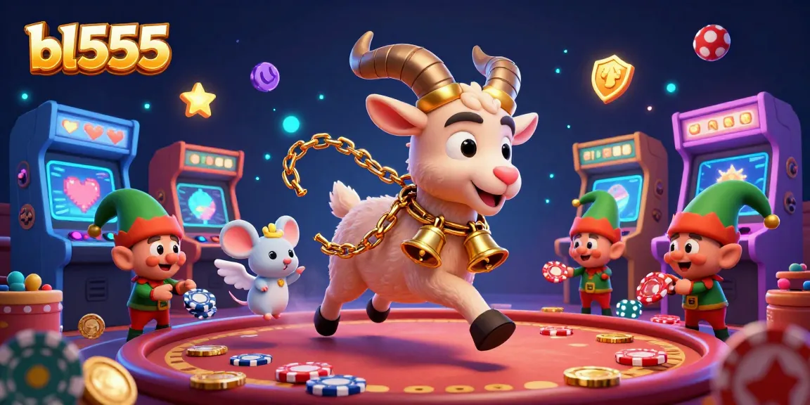 Engage with the thrilling atmosphere of bl555’s unique casino scene featuring a festive Krampus and lively characters.