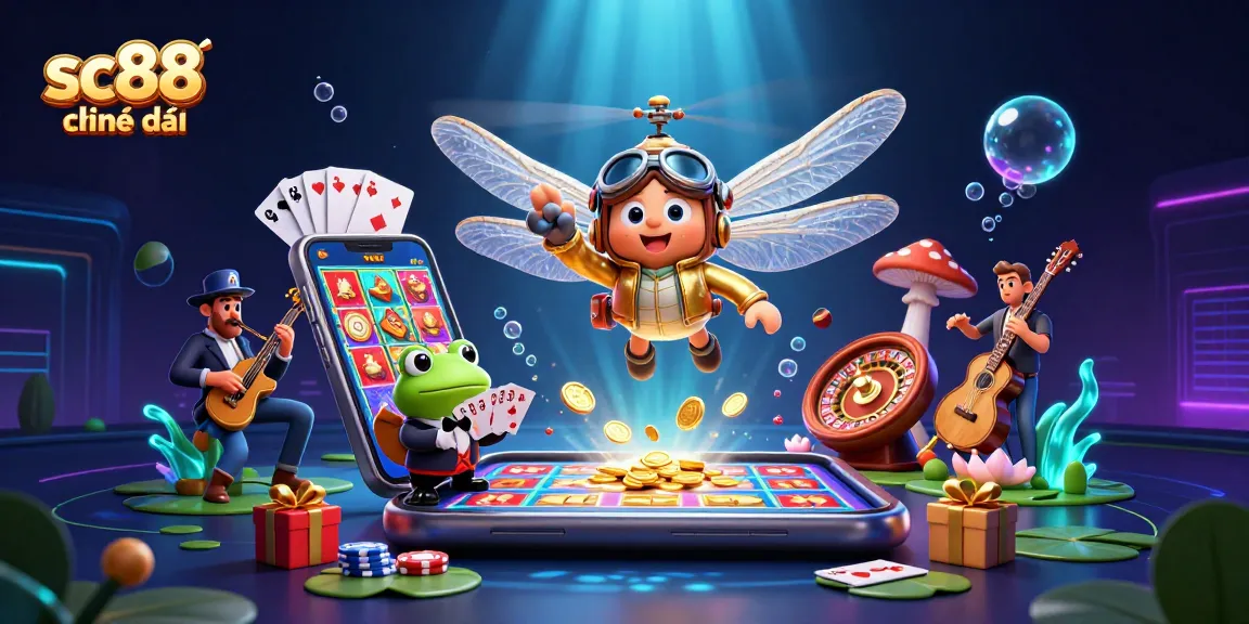 Experience winning at sc88 chính thức in a vibrant online casino environment with colorful characters.