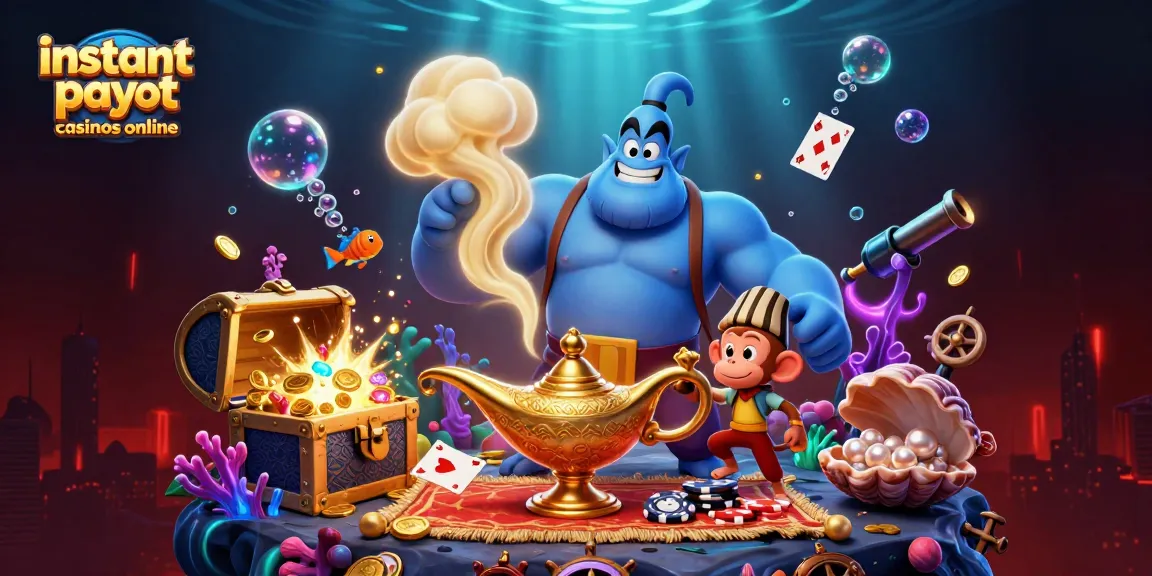 Play and win at instant payout casinos online with lively genie and poker chips.