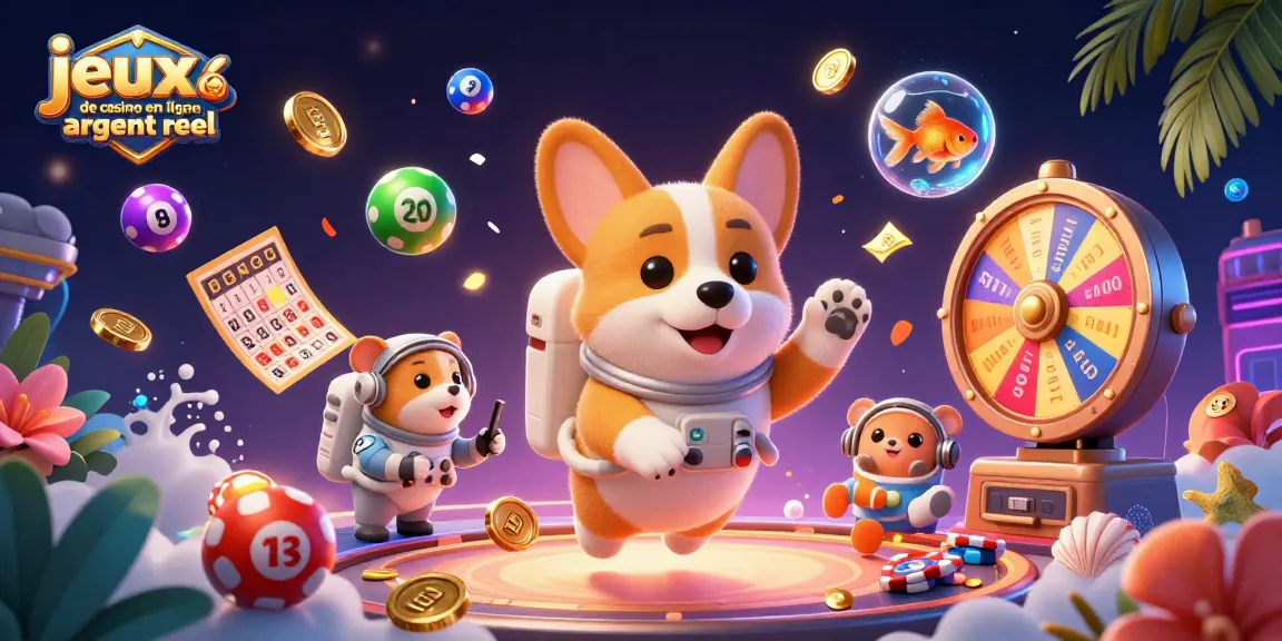 Jouez à des jeux de casino en ligne argent réel avec l'astronaute corgi et des éléments de casino dans un décor dynamique.