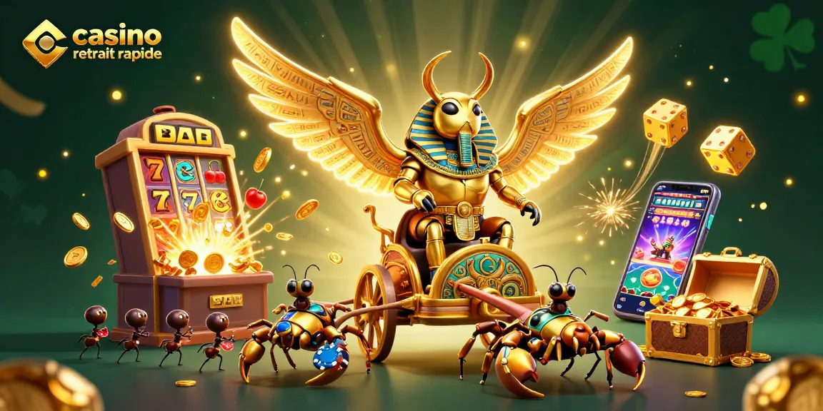Profitez d'un retrait rapide au casino avec un chariot doré et un jackpot explosif.