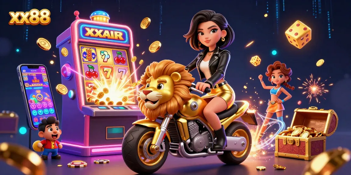 Experience thrills with xx88 in a dynamic 3D casino scene featuring jackpot excitement and gaming adventure.
