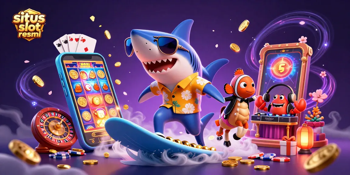 Win big with situs slot resmi featuring a vibrant 3D casino scene with interactive elements