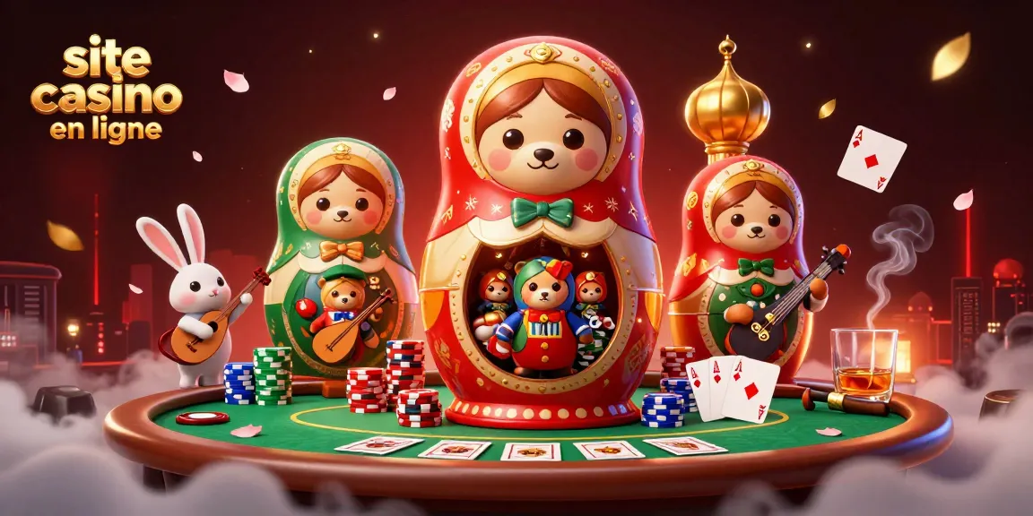 Découvrez les jeux passionnants sur le site casino en ligne avec une scène animée de personnages de casino et des éléments de poker.