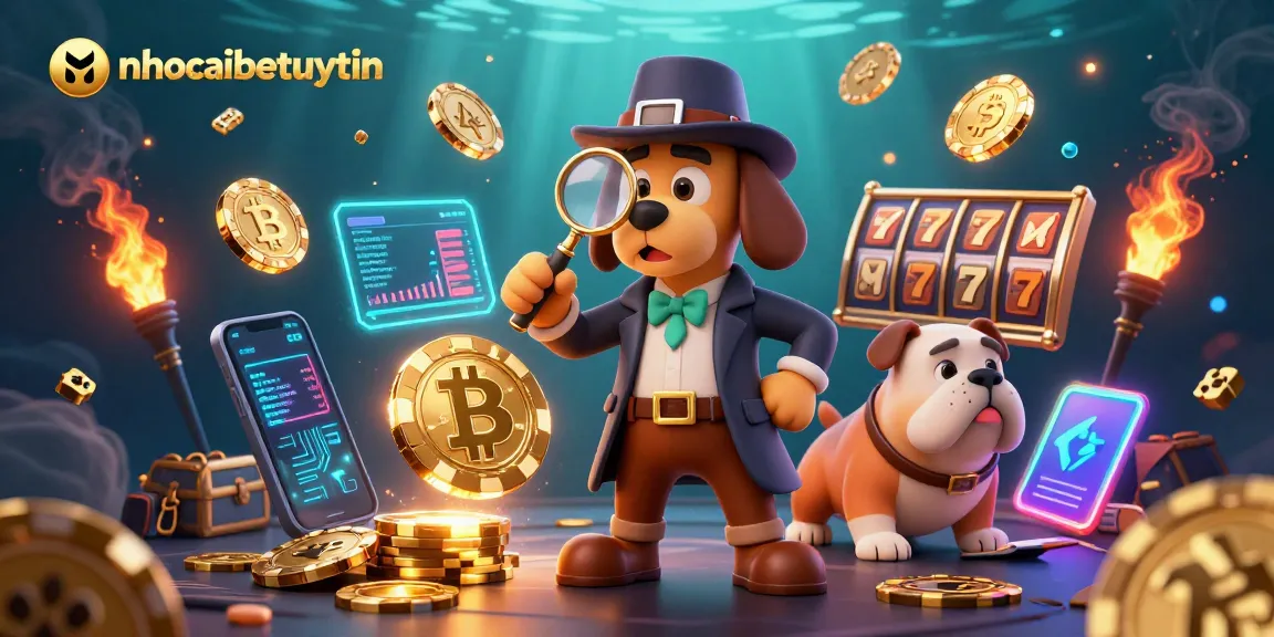 Examine golden poker chip clues with nhacaibetuytin's 3D detective scene rich in casino elements.