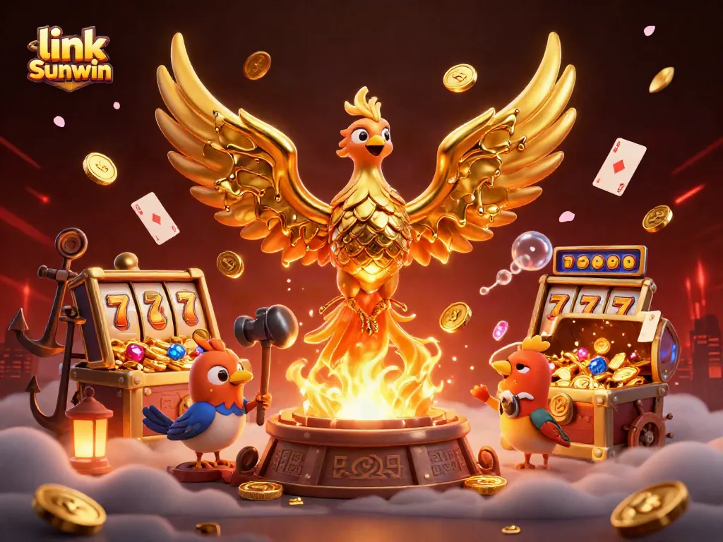Engage in winning strategies by exploring link Sunwin, where golden phoenix and sparrow assistants attract riches in a vibrant casino.