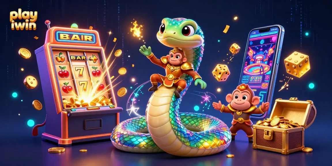 Play iwin with vibrant 3D characters in an exciting casino-themed scene full of games.
