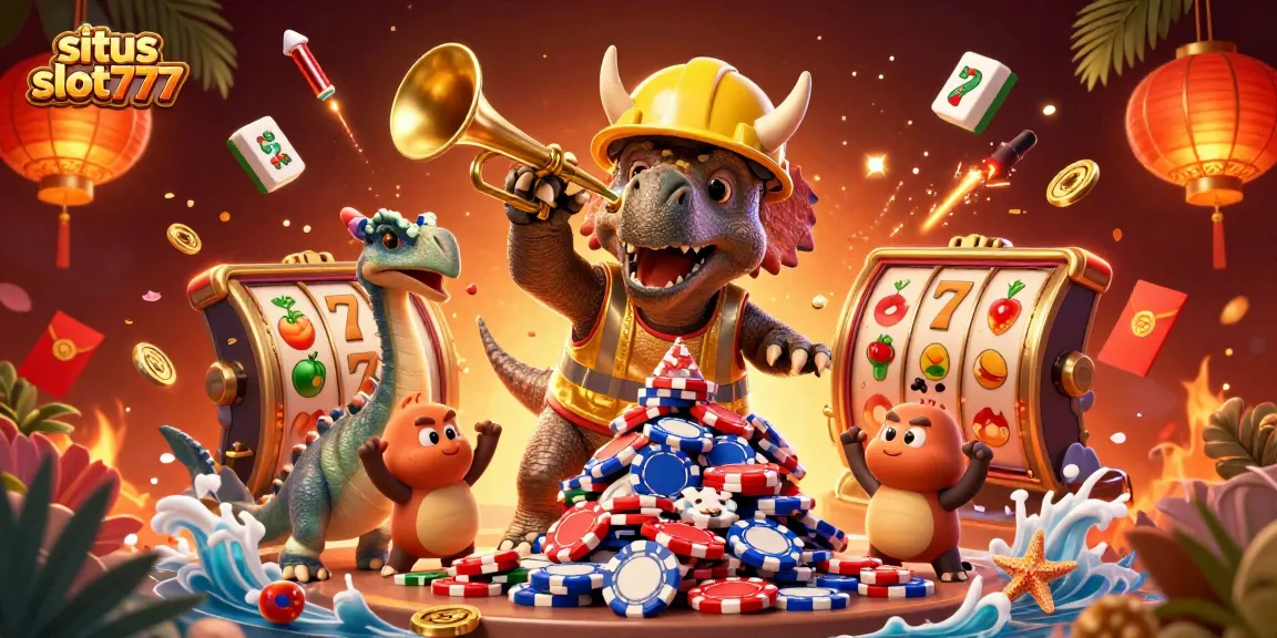 Experience thrilling gameplay at situs slot777 with lively characters celebrating jackpot wins.