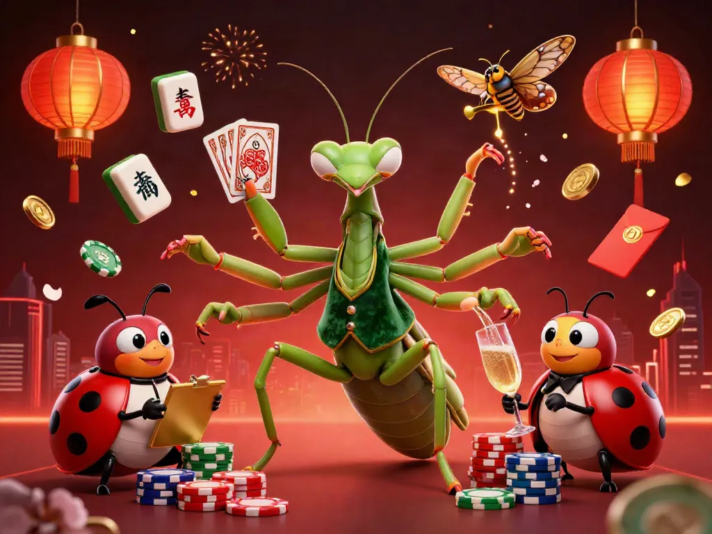 C168 card sharp and ladybug pit boss create excitement in a vibrant casino scene.