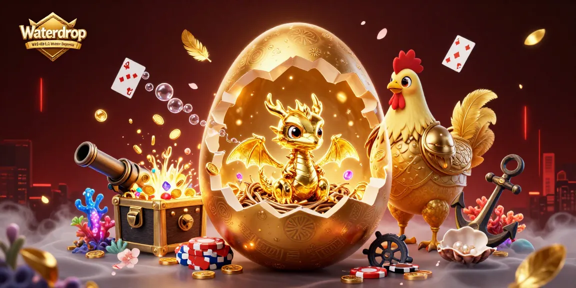 Engage with the vibrant Waterdrop WFD-40W-L-A Water Filter Dispenser featuring a golden baby dragon amidst treasure and poker chips.