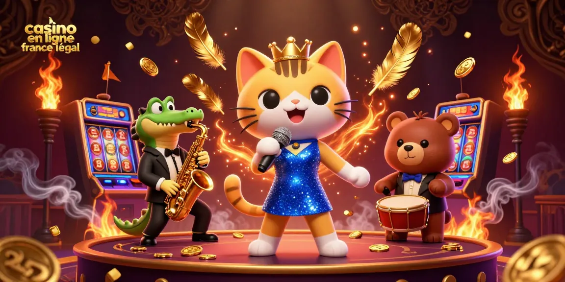 Les animations captivantes d'un casino en ligne légal en France avec des personnages amusants et des éléments de jeu.