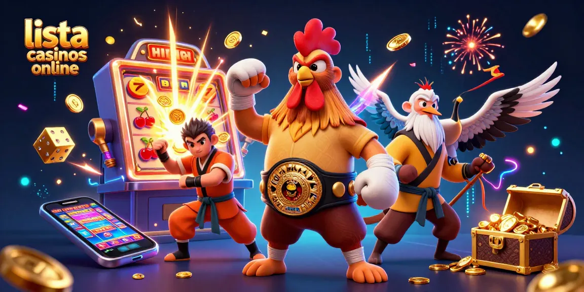 Una emocionante lista casinos online de juegos con un gallo de Muay Thai, un mono Shaolin y un maestro grulla.