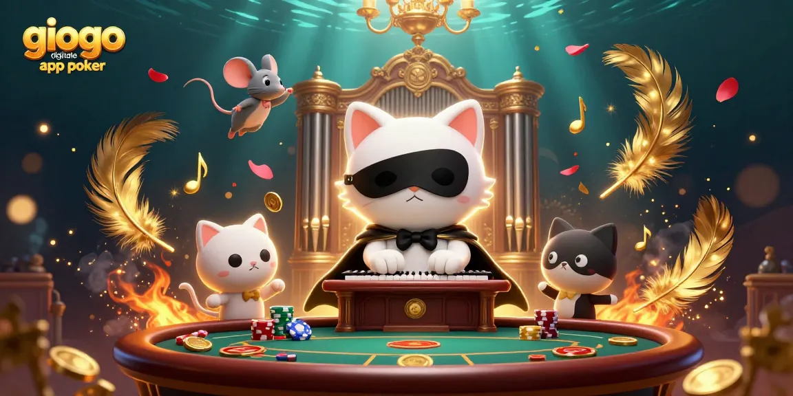 Gioco digitale app poker: vivi l'emozione del poker con il gatto fantasma e la topolino acrobata in un casinò virtuale.
