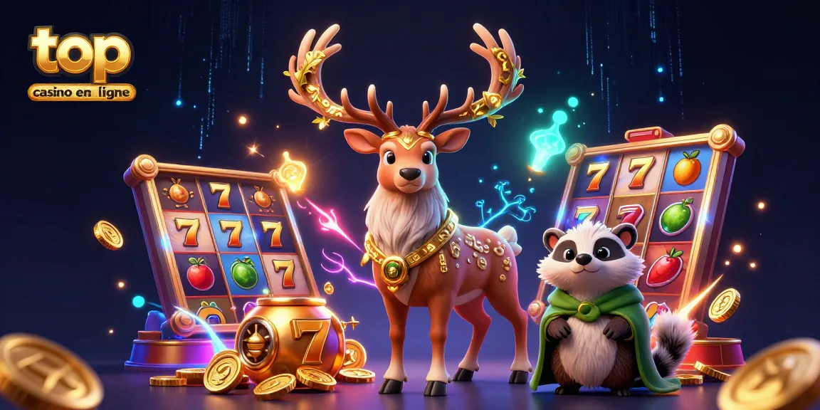 Gagnez avec top casino en ligne grâce à une illustration 3D captivante des jeux de casino.
