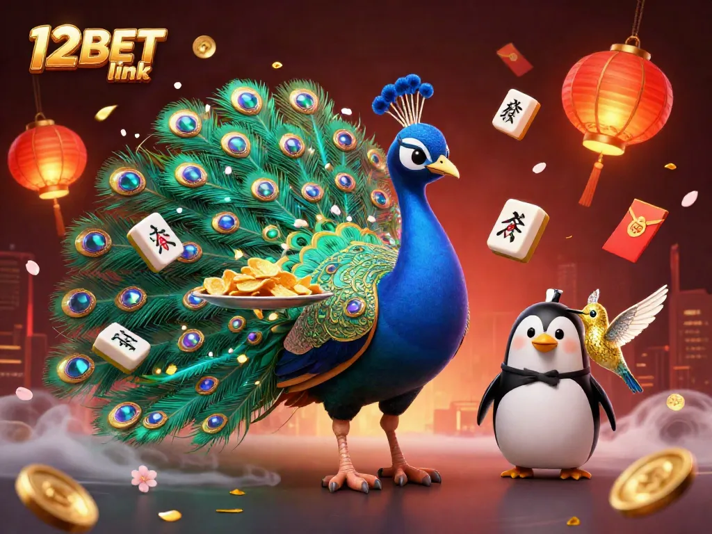 Engage with the thrilling 12BET link experience featuring vibrant 3D casino elements and lively characters.