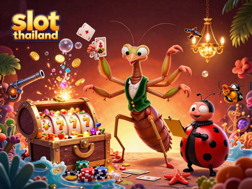 Berpartisipasi dalam permainan slot thailand yang menarik dengan gambar kartun berwarna-warni dari kasino.