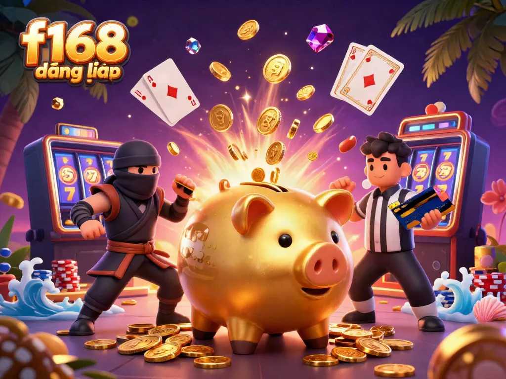 Experience the excitement of f168 đăng nhập with dynamic casino elements and colorful characters.