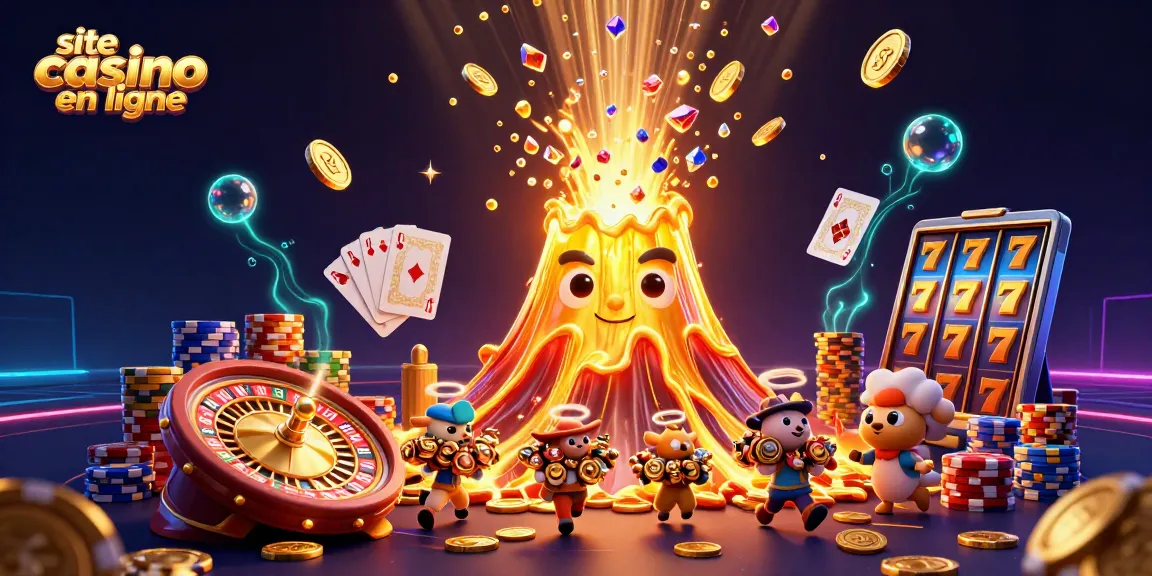 Vivez l'excitation du site casino en ligne avec un volcan doré et des animaux explorateurs fuyant des trésors.