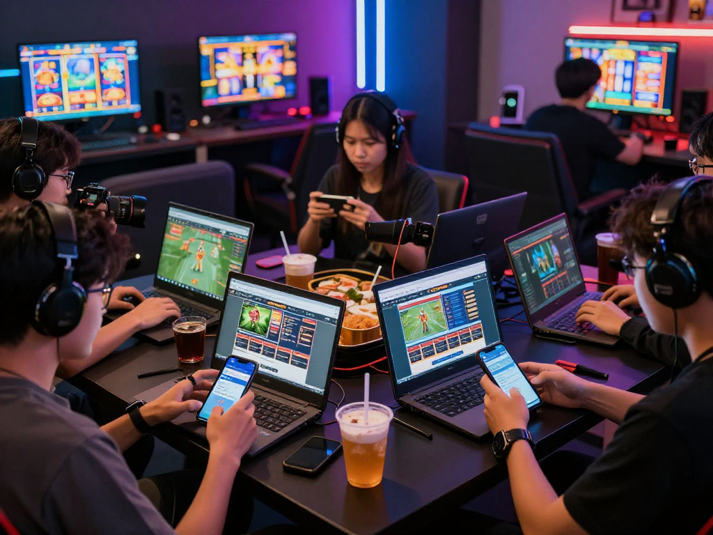 situs raja328 gaming lounge with enthusiasts betting live on sports