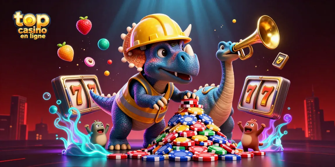 Créer des gains au top casino en ligne avec des triceratops construisant des jetons de poker