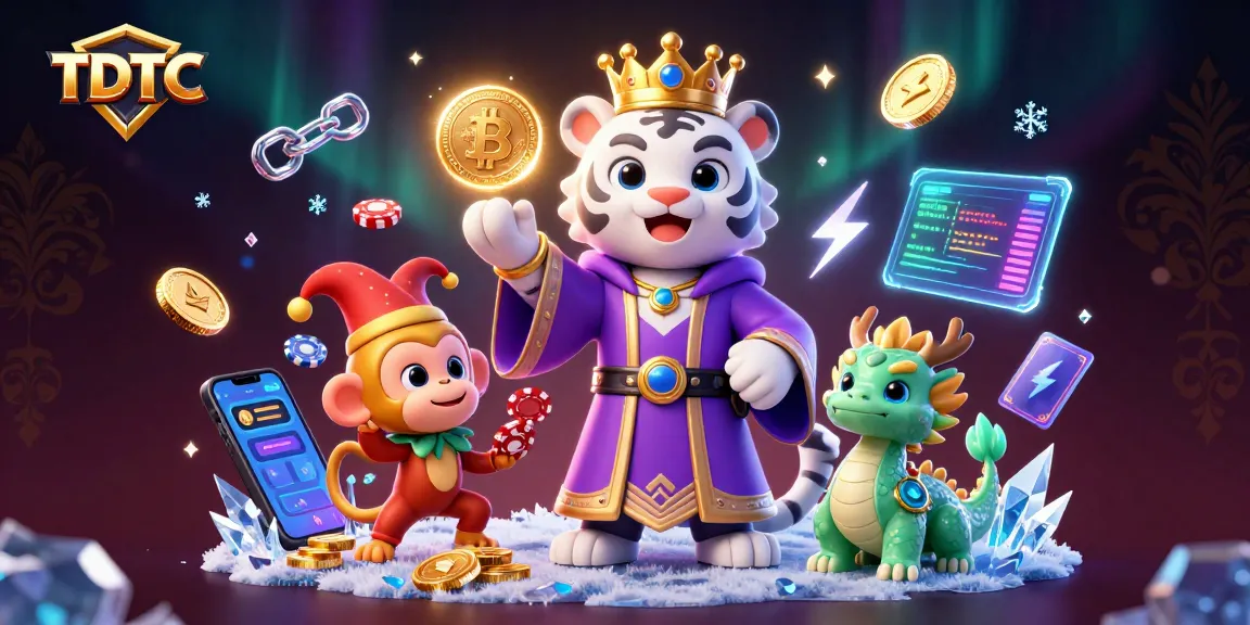 Experience TDTC with playful characters and vibrant casino elements in an engaging 3D scene.