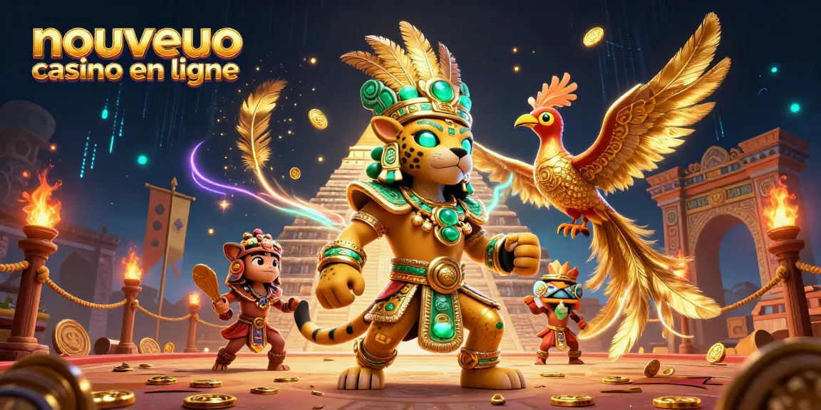 Découvrez le nouveau casino en ligne à travers cette illustration dynamique et immersive.