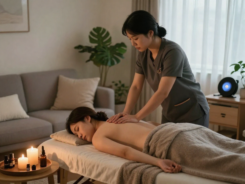 Experience relaxing 서대문출장마사지 in a cozy home setting with soothing ambiance.