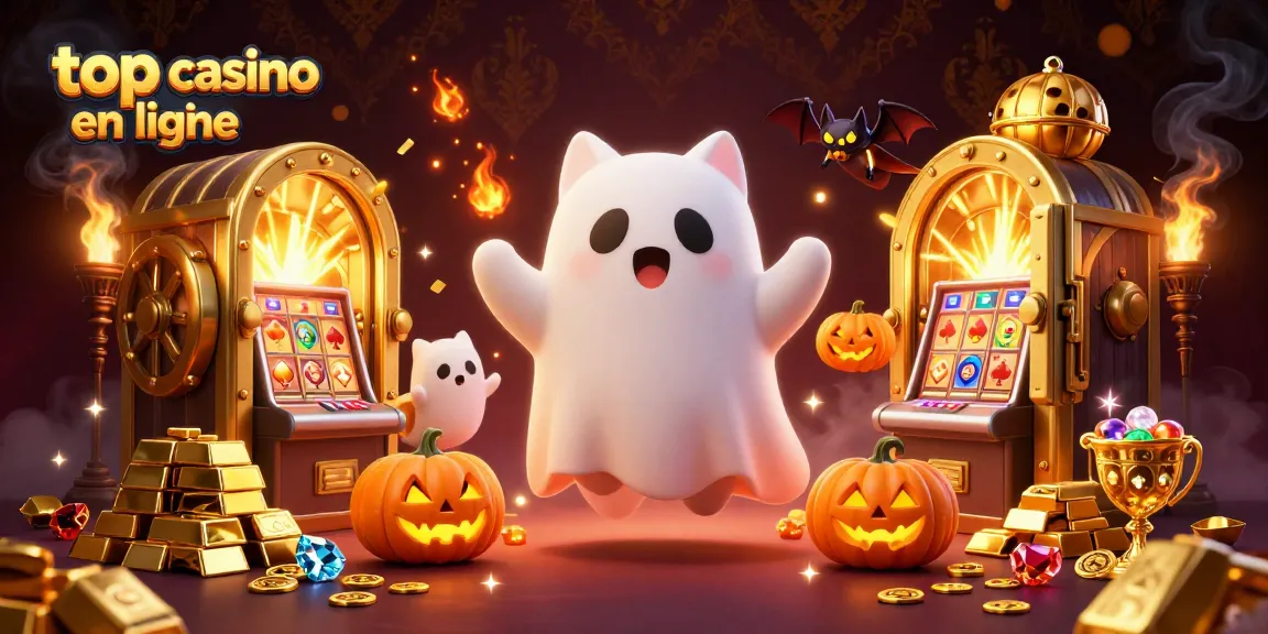 Jouer au meilleur casino en ligne avec un chat fantôme et un vampire, immersion dans un monde de jeux.