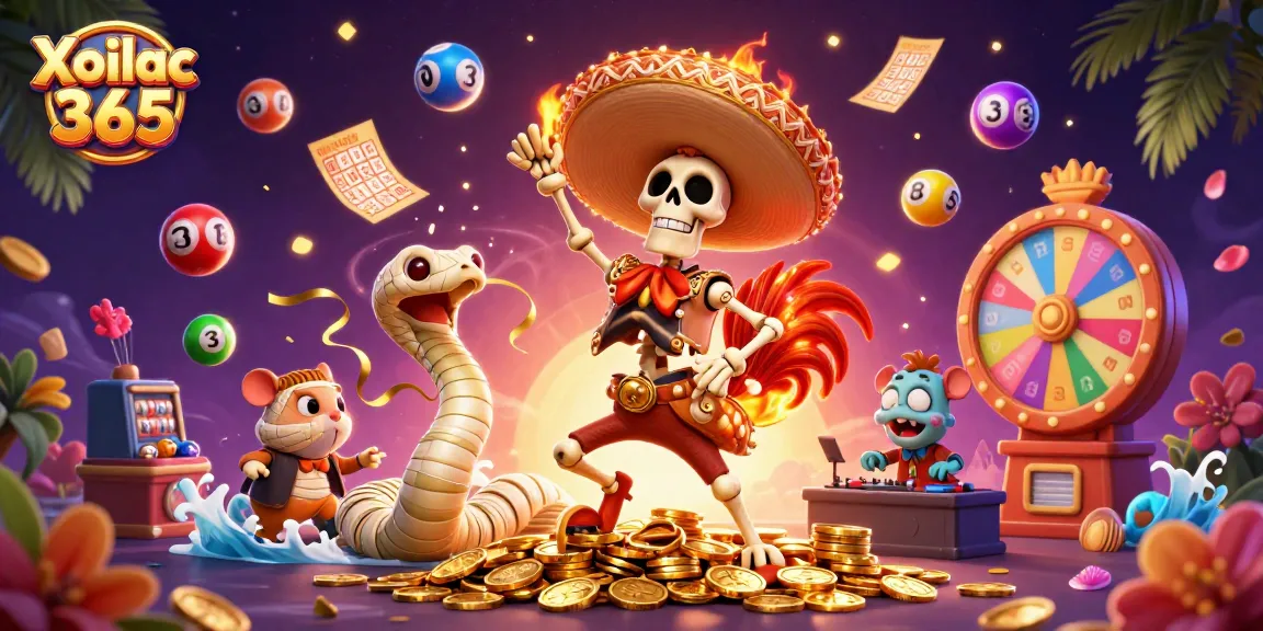 Engage your luck with Xoilac 365's vibrant celebration of gambling featuring dynamic characters and lively game elements.
