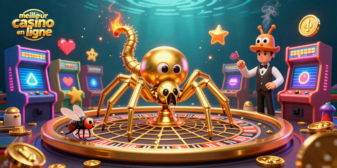 Jouez au meilleur casino en ligne avec des personnages animés autour d'une roulette et de jeux 3D colorés.