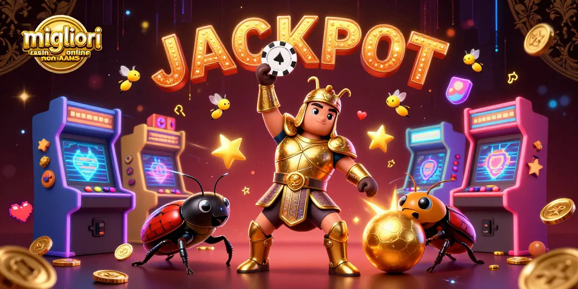 I migliori casino online non AAMS celebrano i jackpot con un eroe scarafaggio in armatura e animazioni vivaci.