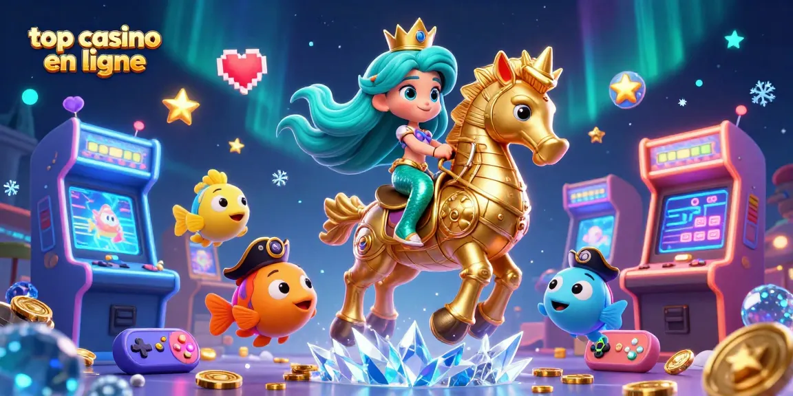 Jouez dans les meilleurs casinos en ligne avec une illustration 3D captivante de personnages marins.