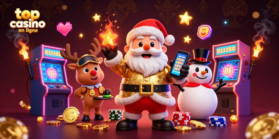 Gagnez des jackpots avec le top casino en ligne en savourant une aventure animée avec un Père Noël, un renne et un bonhomme de neige.