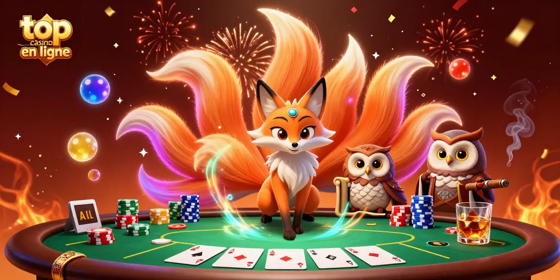 Jouez dans un meilleur casino en ligne avec un renard à neuf queues, une chouette sage et une ambiance festive.